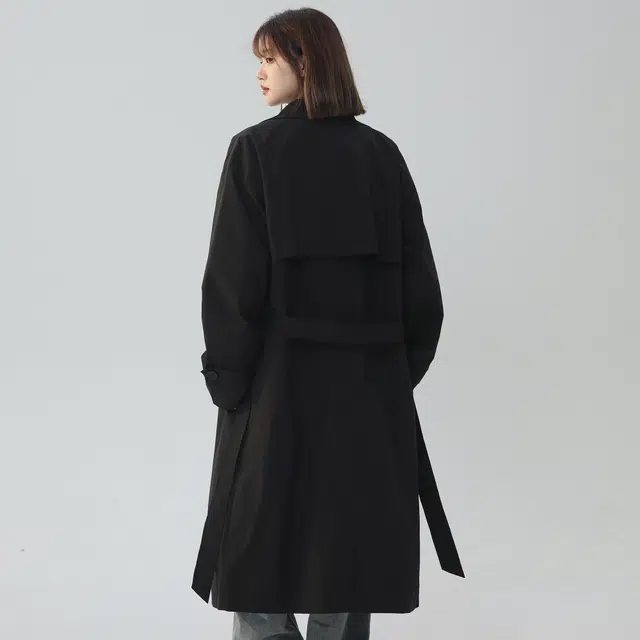 王者荣耀 英伦风简约百搭高级感长款无性别主义设计双排扣装饰胸前大口袋翻领复古长袖防风大衣 男女同款