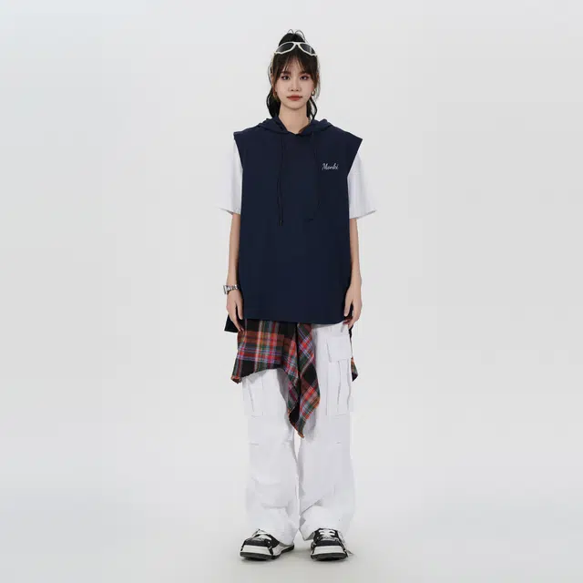 王者荣耀 美式基础款纯色字母坎肩潮宽松舒适户外运动日常通勤无龄感休闲百搭连帽无袖背心 梦奇款 男女同款