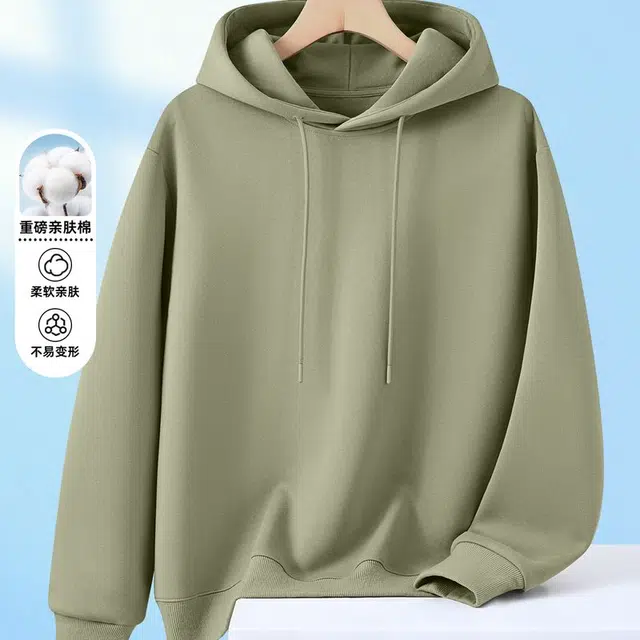 兰缪 嘻哈街头中性风美式复古潮流男友风柔软舒适时尚休闲高品质重磅连帽卫衣 男女同款