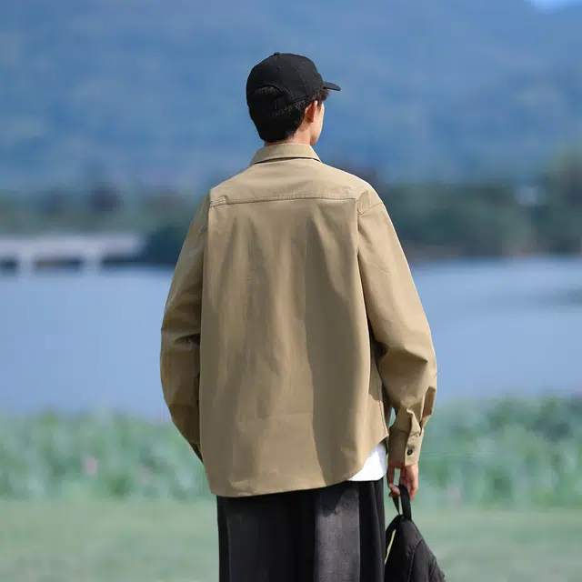 金贝勒 美式高街工装宽松休闲运动百搭长袖衬衫 通用