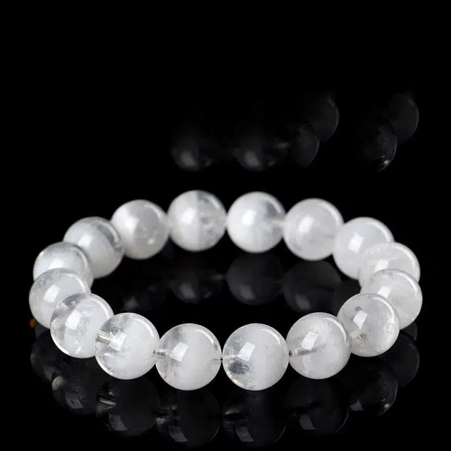 骊碧 香港轻奢白色幽灵聚宝盆圆珠高档浪漫有意义 表白仪式感 仿水晶 手串 女款