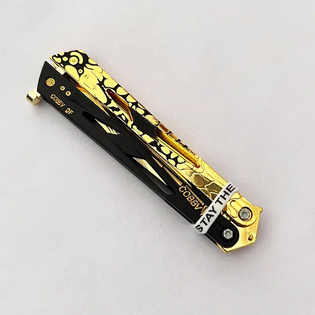 萌益兔 北极星手刃弹簧合金蝴蝶刀金属工艺品武器合金伸缩男生玩具 未开刃 其他静态模型