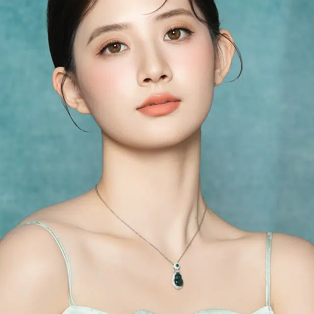 北京黄金 镶锆宝葫芦 “福禄”寓意 新中式国风设计 表白长辈送礼 简约精致轻奢高级感 豆种 翡翠吊坠 女款