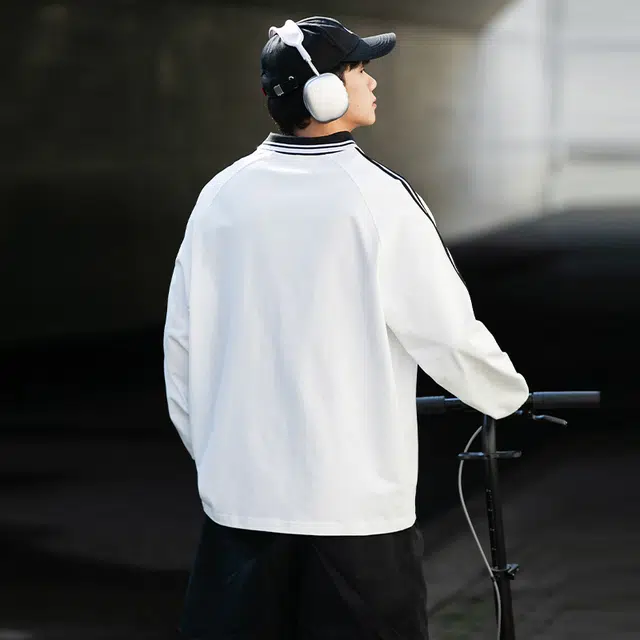 美式复古撞色拼接多场景适用长袖时尚百搭卫衣 男女同款