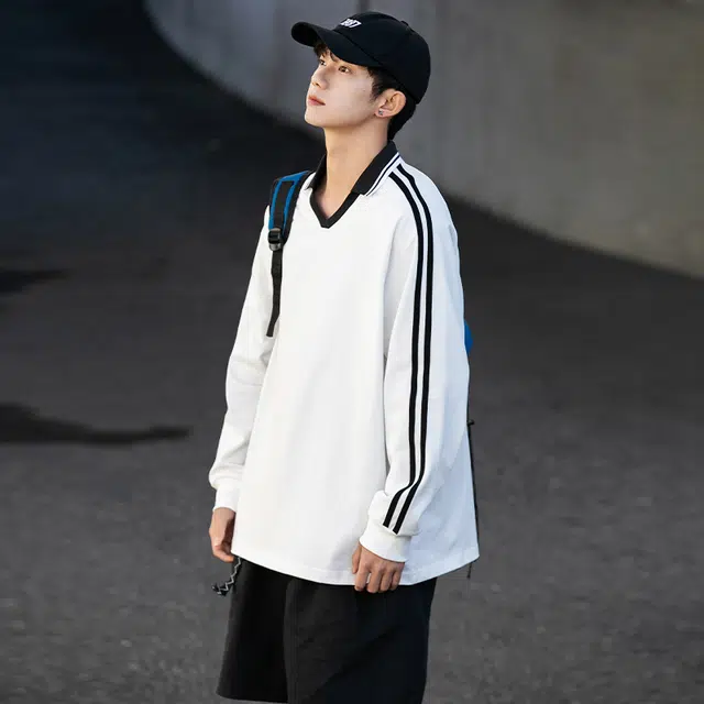 美式复古撞色拼接多场景适用长袖时尚百搭卫衣 男女同款