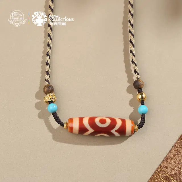 【布达拉宫文创官方】 布达拉宫 红肉三眼天珠财富之珠集天地人和福禄寿人生圆满吉祥安平 玛瑙 玉髓吊坠 男女同款情侣款