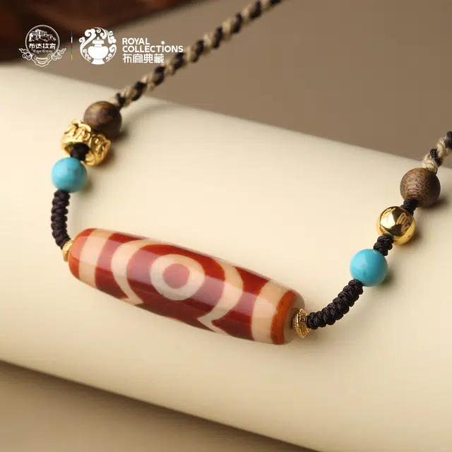 【布达拉宫文创官方】 布达拉宫 红肉三眼天珠财富之珠集天地人和福禄寿人生圆满吉祥安平 玛瑙 玉髓吊坠 男女同款情侣款