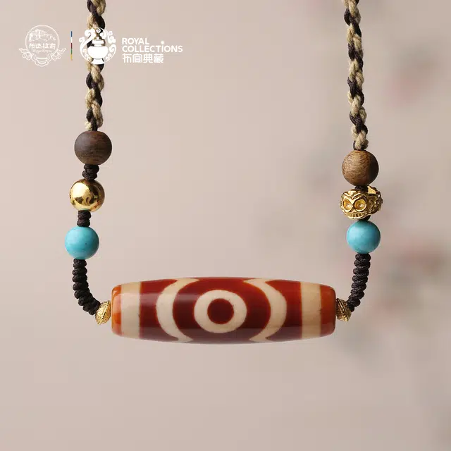 【布达拉宫文创官方】 布达拉宫 红肉三眼天珠财富之珠集天地人和福禄寿人生圆满吉祥安平 玛瑙 玉髓吊坠 男女同款情侣款