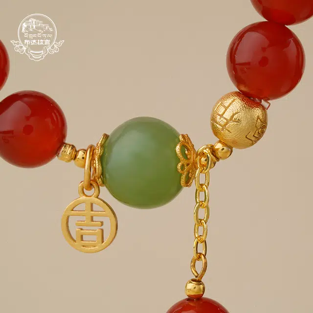 布达拉宫 经典款设计一帆风顺财源广进事业有成 红色珠子单圈 玛瑙 手串 女款