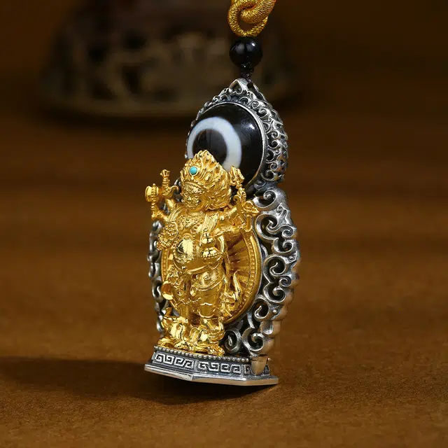 布达拉宫 白依怙主一眼天珠羊眼寄祥存储美好心意珍宝满地 玛瑙 吊坠 男女同款情侣款