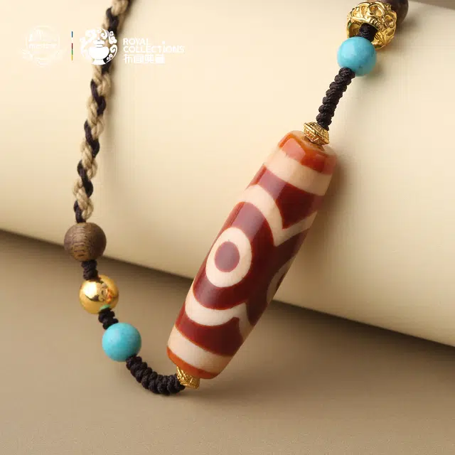 【布达拉宫文创官方】 布达拉宫 红肉三眼天珠财富之珠集天地人和福禄寿人生圆满吉祥安平 玛瑙 玉髓吊坠 男女同款情侣款