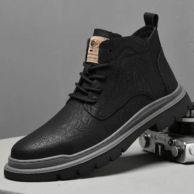 牛皮 通勤必备经典英伦风短筒耐磨舒适潮流个性商务休闲 短靴 男款