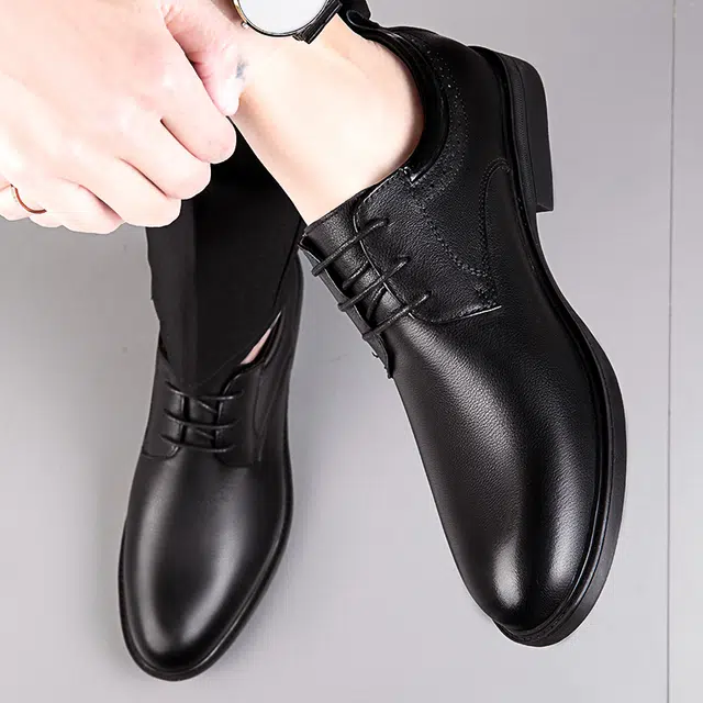 八哥 舒适时尚经典 正装皮鞋 男女同款 黑色