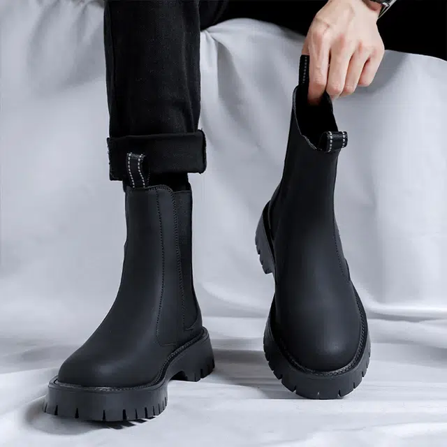 莫代尔 英伦百搭时尚气质厚底增高简约舒适 复古经典休闲日常户外工装高级感通勤 切尔西靴 男款