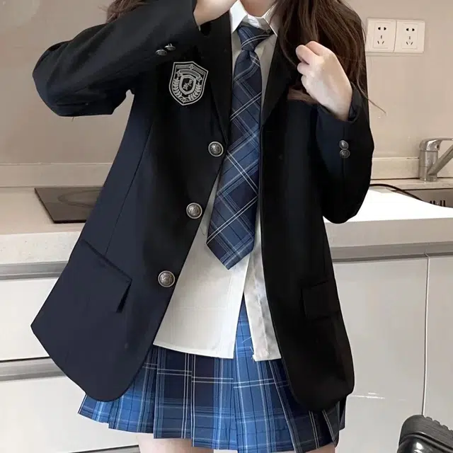 豹了个猫 日系制服四件套学院风校供感毕业季氛围感通勤裙装套装 女款