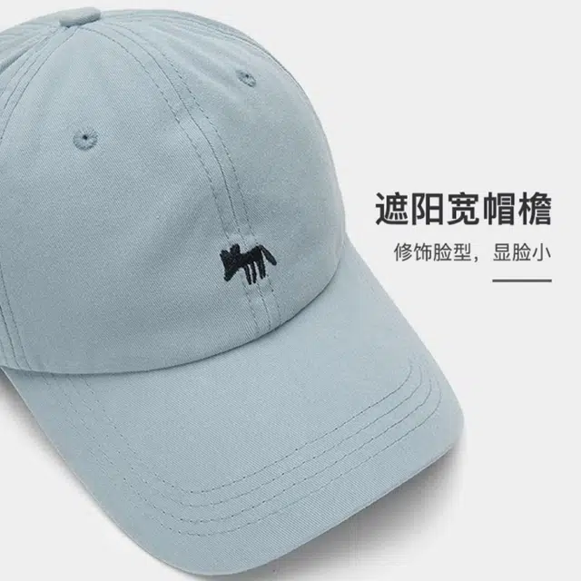 豹了个猫 韩系休闲百搭学院风 小狐狸刺绣 棉 鸭舌帽 男女同款情侣款