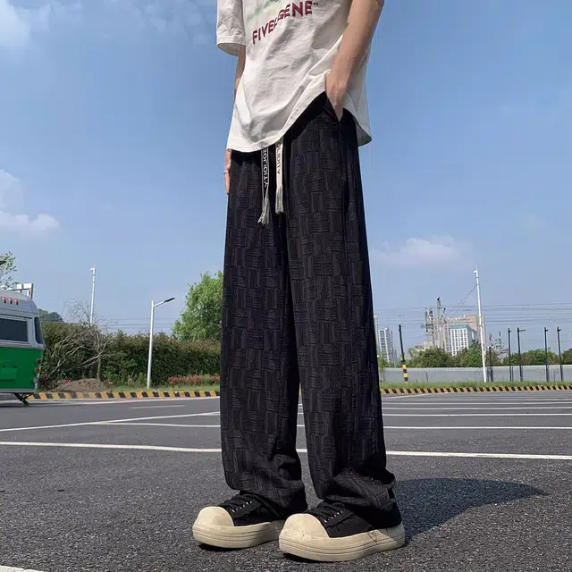 豹了个猫 美式直筒宽松薄款时尚百搭简约潮流休闲裤 男女同款