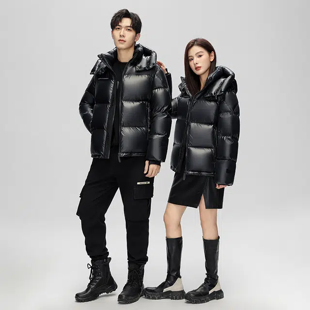 雅鹿 时尚宽松通勤羽绒服 男女同款 黑色