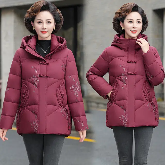 雅鹿 新中式加厚百搭休闲简约舒适长袖羽绒服 女款