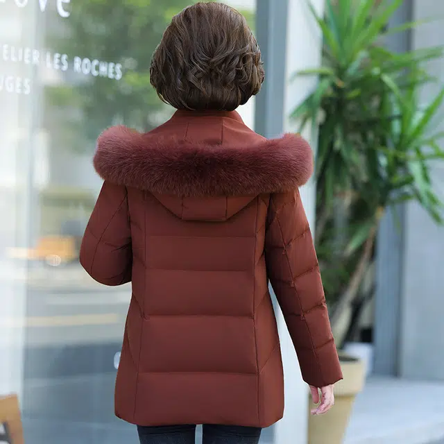 雅鹿 中年妈妈装时尚加厚保暖羽绒服 女款