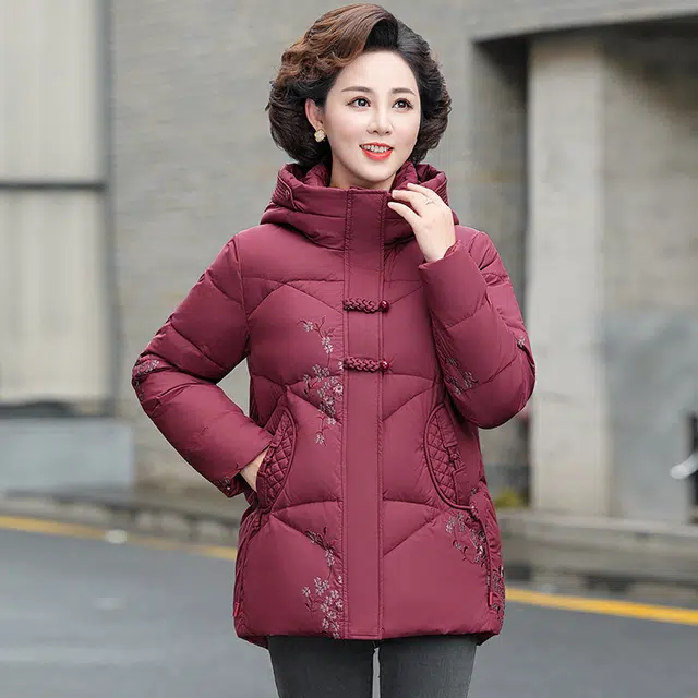 雅鹿 新中式加厚百搭休闲简约舒适长袖羽绒服 女款