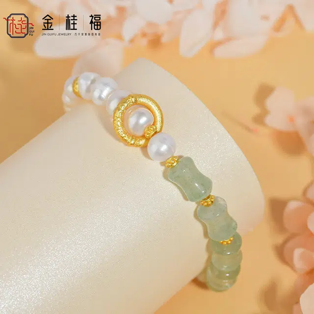 【节节高升 玉见幸福】 金桂福 珍竹 新中式国风竹节小众设计 小清新唯美精致轻奢简约#好运 玉髓 手串 男女同款情侣款