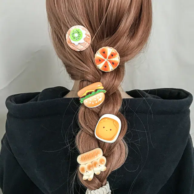 简应舒 食玩饼干面包可爱 树脂 发夹 男女同款情侣款