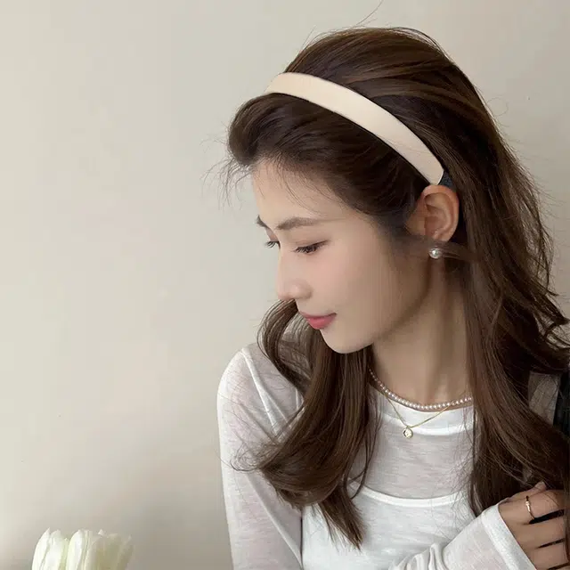 简应舒 法式复古宽边 缎面 发箍 男女同款情侣款