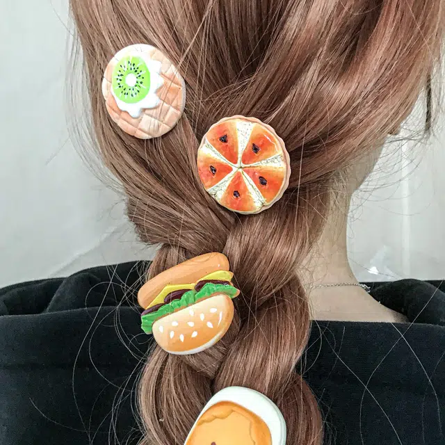 简应舒 食玩饼干面包可爱 树脂 发夹 男女同款情侣款