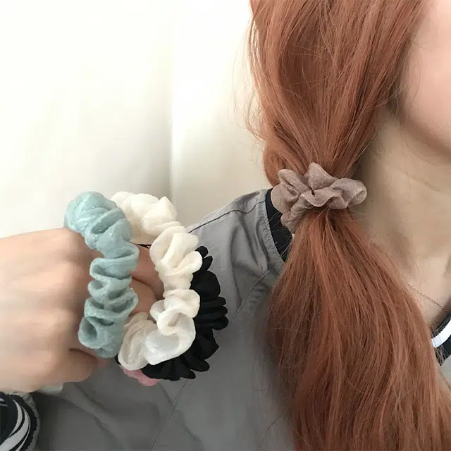 简应舒 小清新百搭 欧根纱 发圈 男女同款情侣款