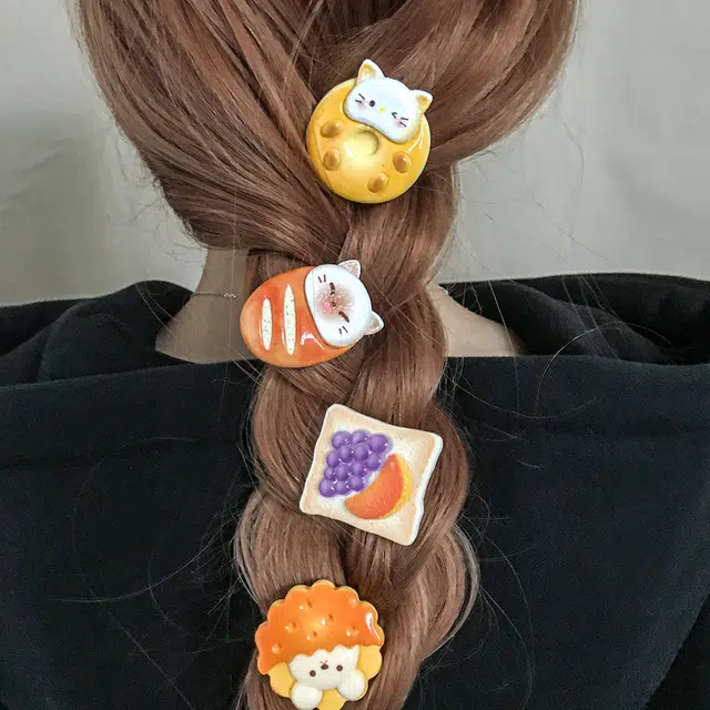 简应舒 食玩饼干面包可爱 树脂 发夹 男女同款情侣款