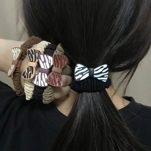 简应舒 斑马条纹时尚 亚克力 发圈 男女同款情侣款