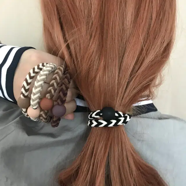 简应舒 简约巧克力豆 尼龙 发圈 男女同款情侣款