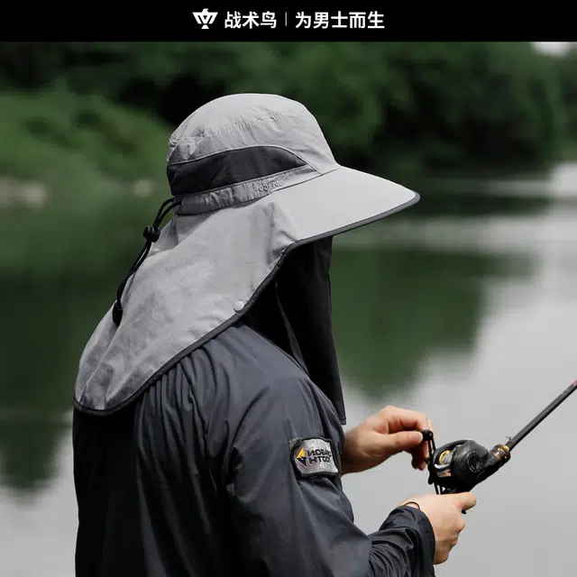 战术鸟 护颈一体大头围#好运 尼龙 渔夫帽 男女同款情侣款