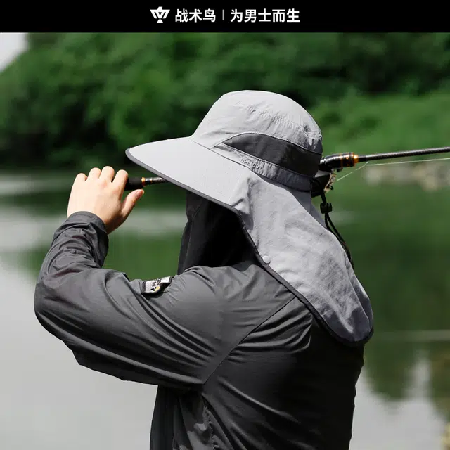 战术鸟 护颈一体大头围#好运 尼龙 渔夫帽 男女同款情侣款