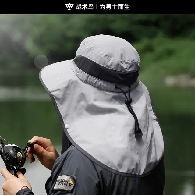 战术鸟 护颈一体大头围#好运 尼龙 渔夫帽 男女同款情侣款