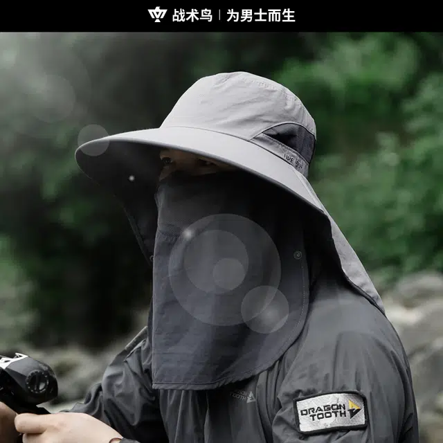战术鸟 护颈一体大头围#好运 尼龙 渔夫帽 男女同款情侣款