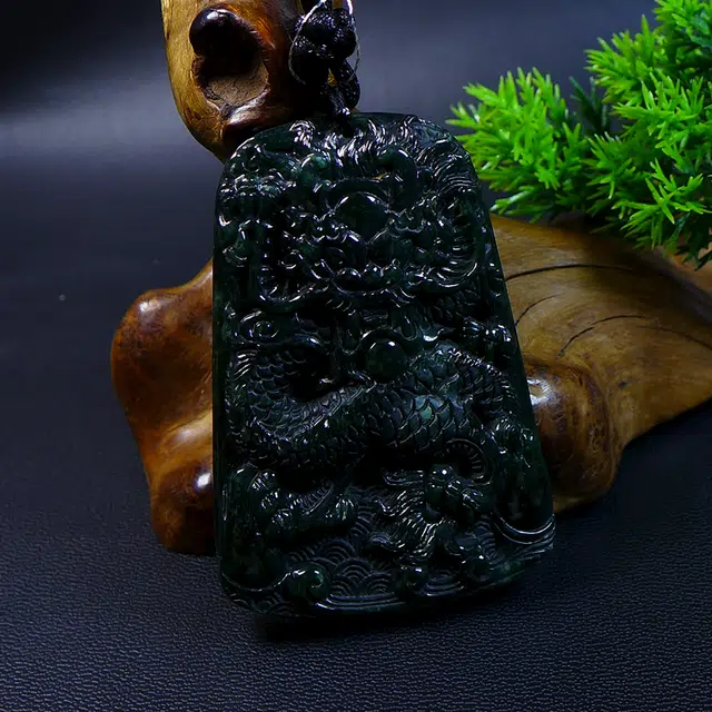 芳翠缘 精雕龙牌玉佩 糯种 翡翠吊坠 男女同款情侣款