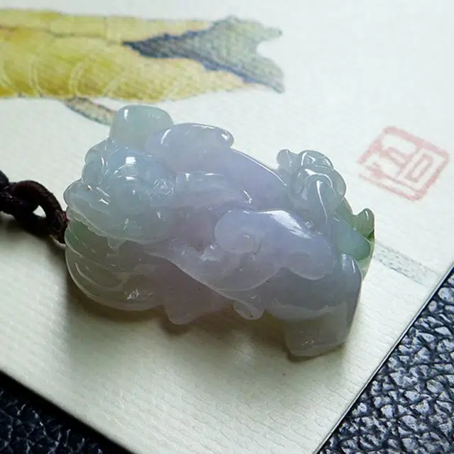芳翠缘 [春彩貔貅玉佩挂件] 挂坠 糯种 翡翠吊坠 男女同款情侣款