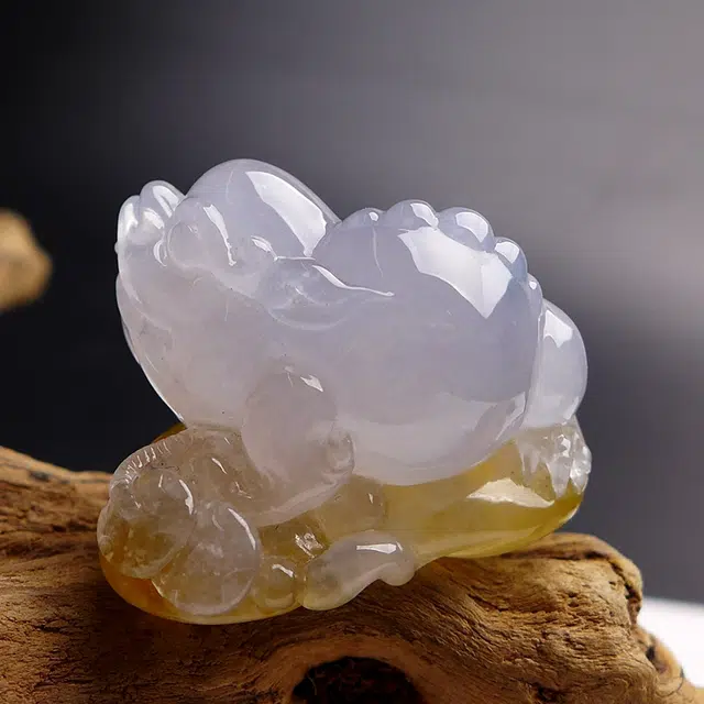 芳翠缘 大师工艺三足金蟾 俏色冰黄翡 糯种 翡翠吊坠 男女同款情侣款
