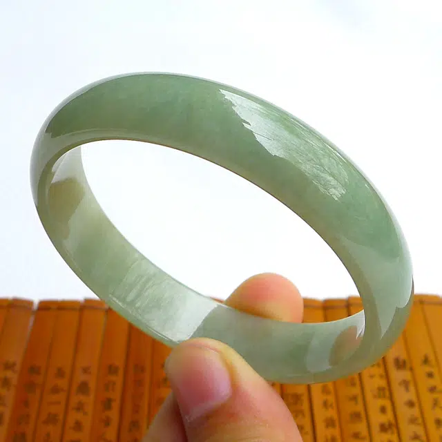 芳翠缘 天然正品平安玉 糯种 翡翠手镯 女款