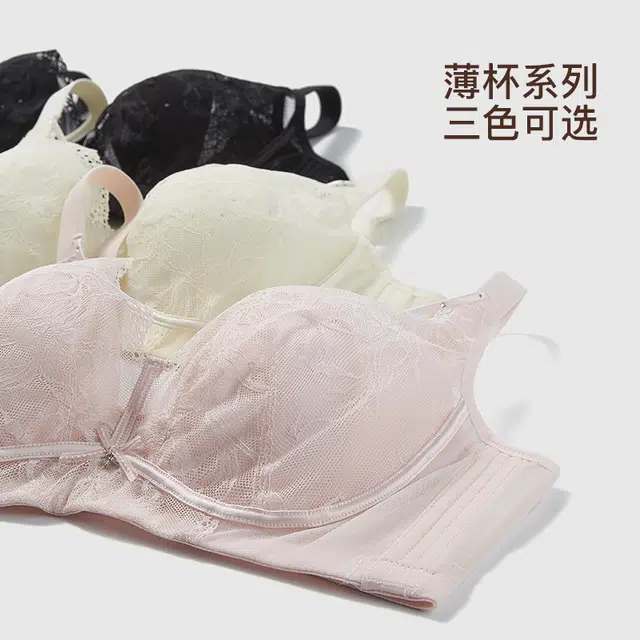 秀黛 兔耳杯薄款蕾丝软支撑软钢圈文胸 女款