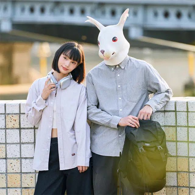 兔先森 简约休闲时尚条纹纯棉外套长袖衬衫 男女同款