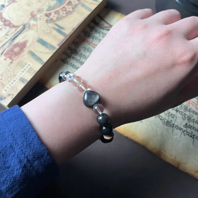 璀晶 聚财暴富 财源滚滚轻奢能量转运珠好运文玩 黑曜石 手串 男女同款情侣款