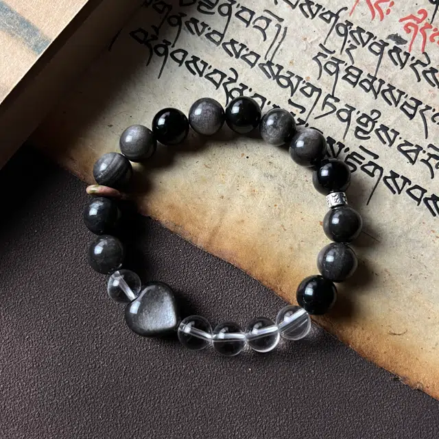 璀晶 聚财暴富 财源滚滚轻奢能量转运珠好运文玩 黑曜石 手串 男女同款情侣款