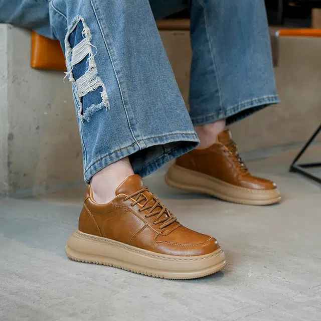 依米奴 牛剖层革 高颜值 时尚潮流 脚感舒适 低调 休闲鞋 男款