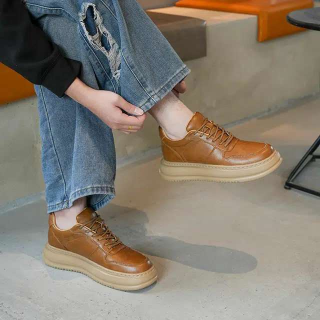 依米奴 牛剖层革 高颜值 时尚潮流 脚感舒适 低调 休闲鞋 男款