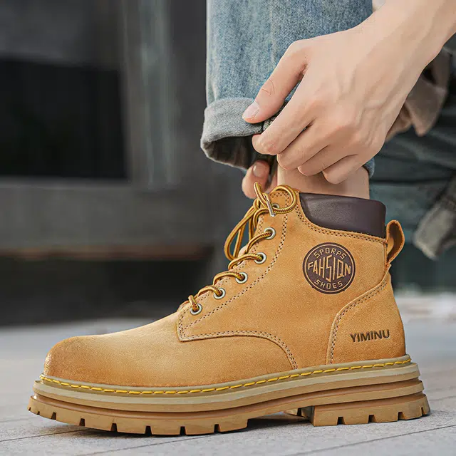 依米奴 皮革 高颜值 时尚潮流舒适百搭 日常通勤简约 马丁靴 男女同款