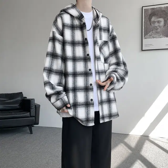 哲源 美式复古高街潮牌百搭宽松舒适日常通勤时尚休闲长袖衬衫 男女同款