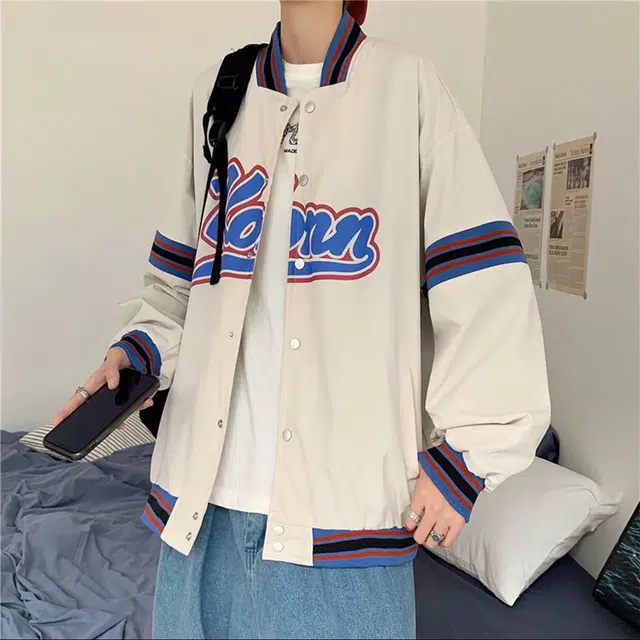 哲源 美式复古嘻哈风棒球服拼接撞色字母印花设计感春秋外套潮牌百搭宽松舒适日常通勤潮流痞帅飞行员休闲夹克 男女同款